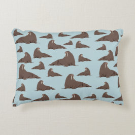 Almofada Decorativa Padrão de Cute Walrus