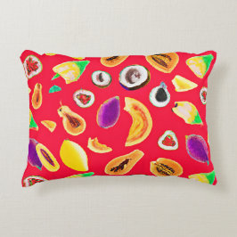 Almofada Decorativa Padrão de Delícia de Fruta Vibrante