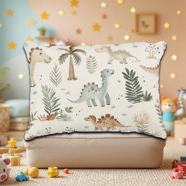 Almofada Decorativa Padrão de Dinossauro Selvagem de Boho Whimsical