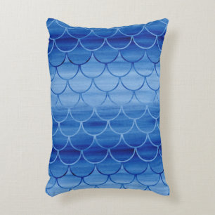 Almofada Decorativa Padrão de Escala de Cores de Água Azul Dreamy