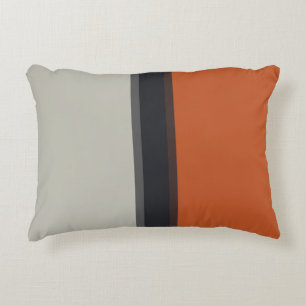 Almofada Decorativa Padrão de Faixa de Cinzas Vermelhas Vermelhas Mod
