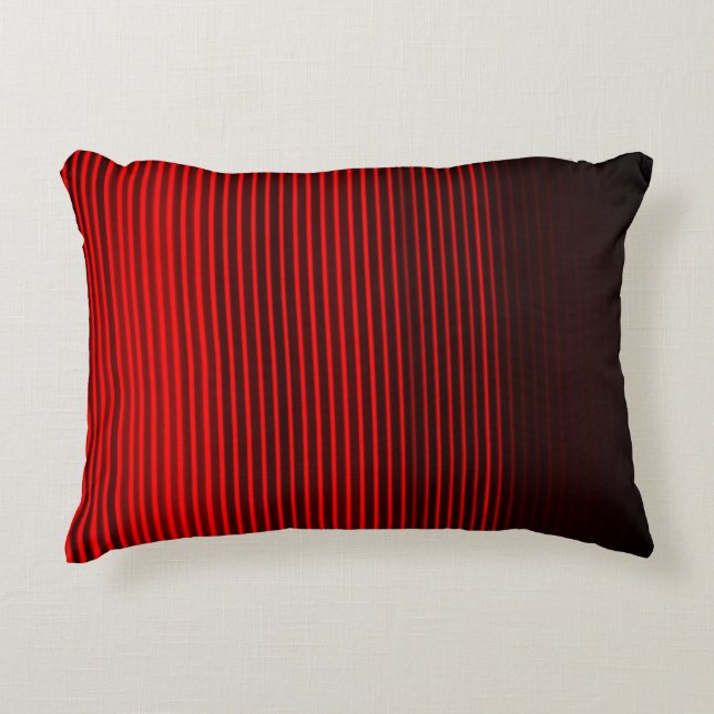 Almofada Decorativa Padrão de faixa vermelha e preta (Frente)