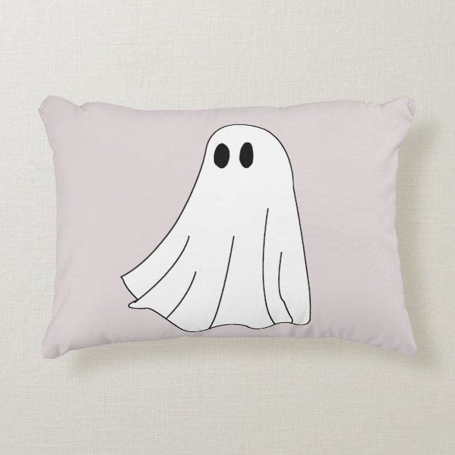 Almofada Decorativa Padrão de Fantasma Pastel Fofo (Frente)