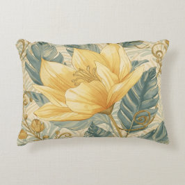 Almofada Decorativa Padrão de Flor de Limão Amarelo Luxuoso e Bonito