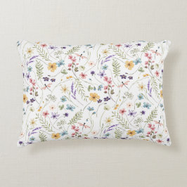 Almofada Decorativa Padrão De Flor Selvagem E Borboletas