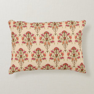 Almofada Decorativa padrão de flores de múghes sem soldadura de crem