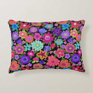 Almofada Decorativa Padrão de Flores do Bright Boho