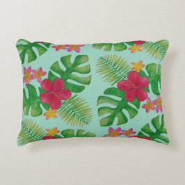 Almofada Decorativa Padrão de flores tropicais