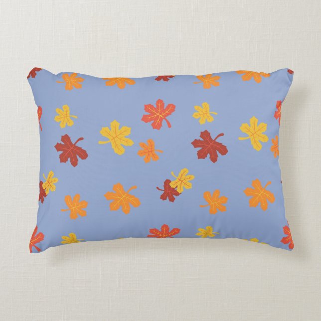 Almofada Decorativa Padrão de folhas de outono por toda parte (Frente)