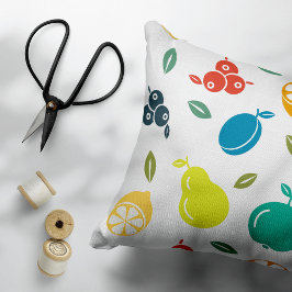 Almofada Decorativa Padrão de fruta, ameixa, laranja, limão, pera, maç