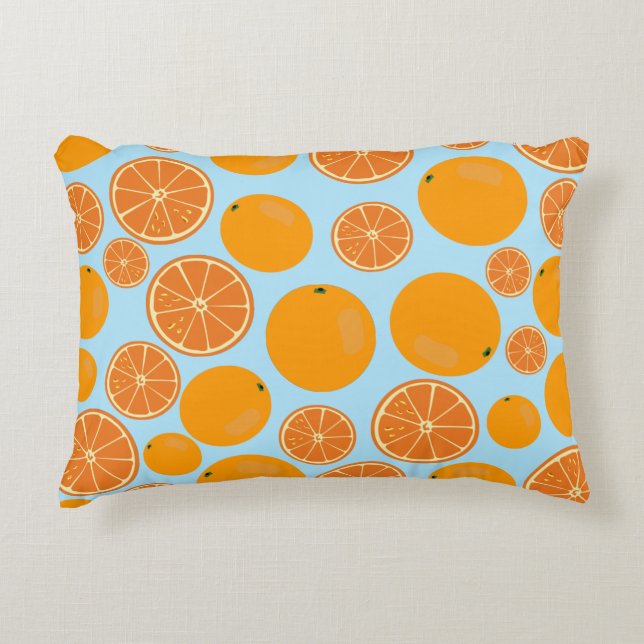 Almofada Decorativa Padrão de Fruta laranja (Frente)