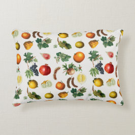 Almofada Decorativa Padrão de Frutas mediterrânicas de Aquarela