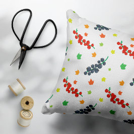 Almofada Decorativa Padrão de Frutas Vermelhas, Mirtilo, Fruta