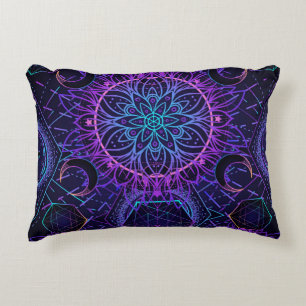 Almofada Decorativa Padrão de Geometria Sagrada sem falhas. Símbolos h