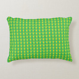 Almofada Decorativa Padrão de Hexágono Amarelo Verde Trevo
