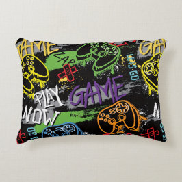 Almofada Decorativa Padrão de Jogo Grafite Neon