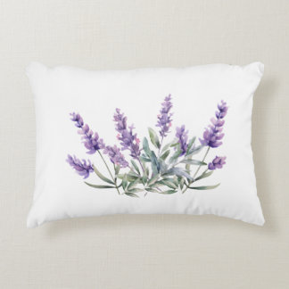 Almofada Decorativa Padrão de Lavanda francês. Aquarela