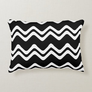 Almofada Decorativa Padrão de Linha de Cor Dupla Zig Zag