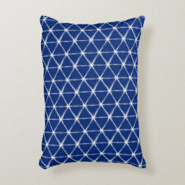 Almofada Decorativa Padrão de Linhas Shibori Azul e Branco