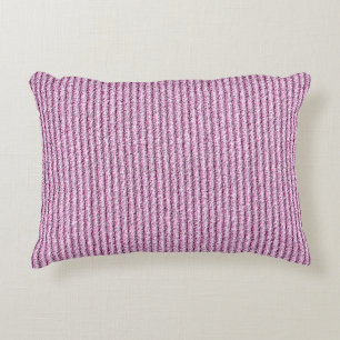 Almofada Decorativa Padrão de Listra de Corduroy Rosa Casual