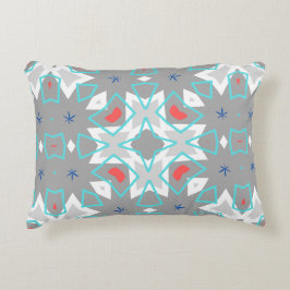 Almofada Decorativa Padrão de Mandala Cinza Coral | Geométrico Floral