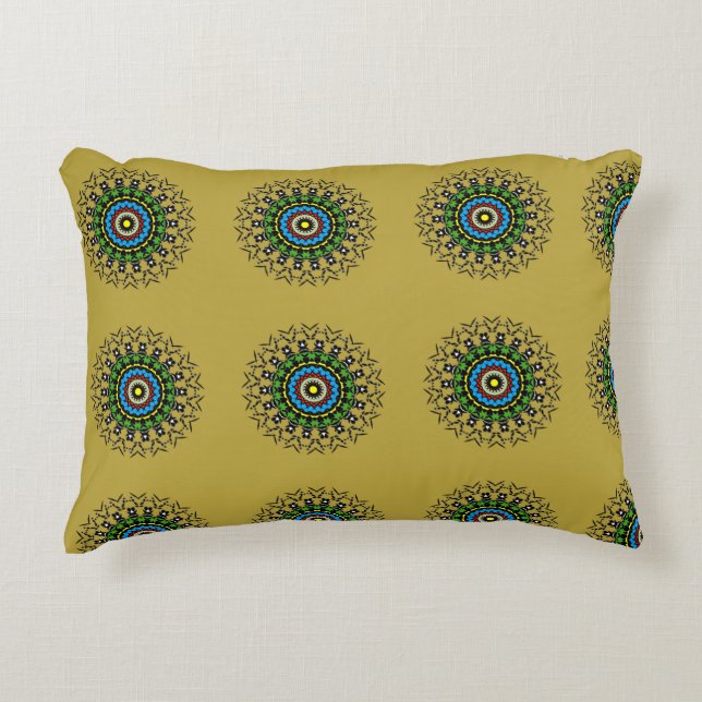 Almofada Decorativa Padrão de Mandala Floral (Frente)
