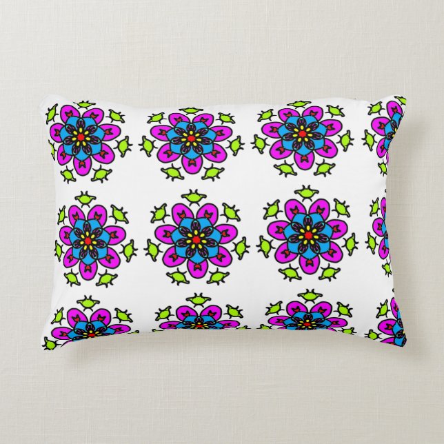 Almofada Decorativa Padrão de Mandala Floral (Frente)