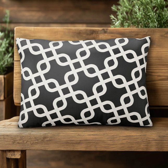Almofada Decorativa Padrão de marfim e preto (Custom Pillow)