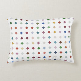 Almofada Decorativa Padrão de Matriz Geométrica de Diamantes Multicolo