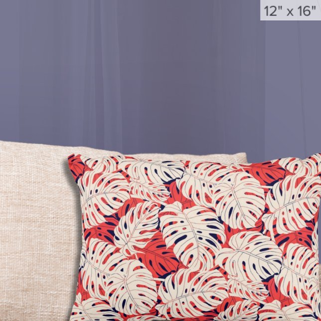 Almofada Decorativa Padrão de Monstera Tropical Moderna (Criador carregado)