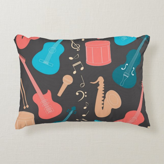 Almofada Decorativa Padrão de música (Frente)