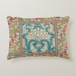 Almofada Decorativa Padrão de Narciso Art Nouveau Antigo Verneuil