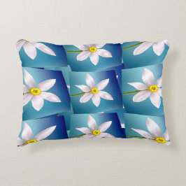 Almofada Decorativa Padrão de Narciso Branco