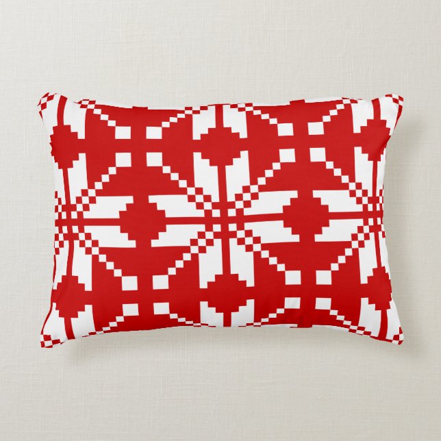 Almofada Decorativa Padrão de Natal Floco de Neve de Natal (Frente)