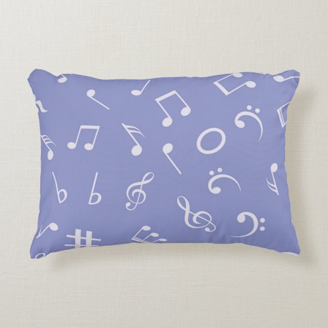 Almofada Decorativa Padrão de notas de música (Frente)