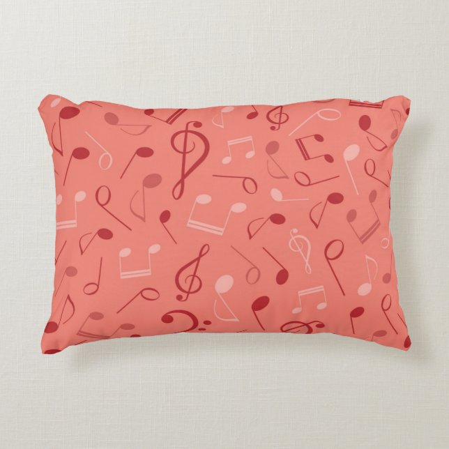Almofada Decorativa Padrão de notas de música (Frente)