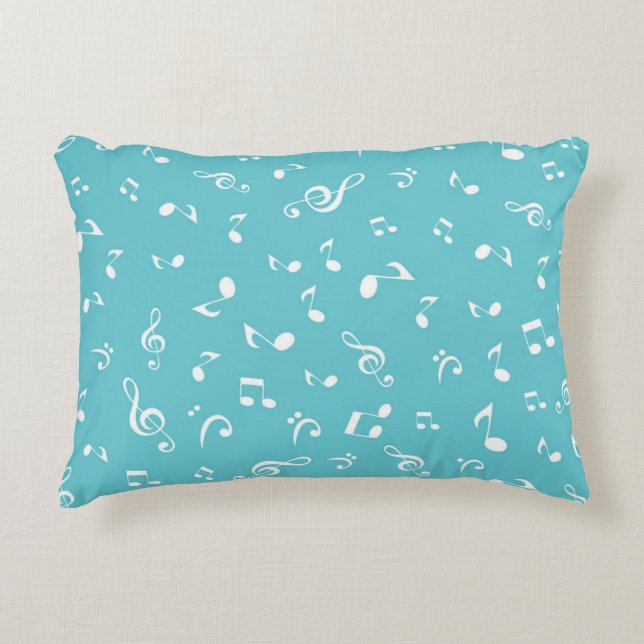 Almofada Decorativa Padrão de notas de música (Frente)