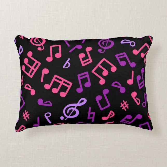 Almofada Decorativa Padrão de notas de música (Frente)