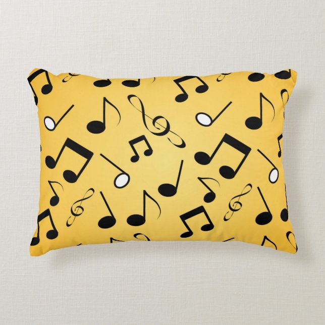 Almofada Decorativa Padrão de notas de música (Frente)