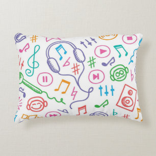 Almofada Decorativa Padrão de notas de música