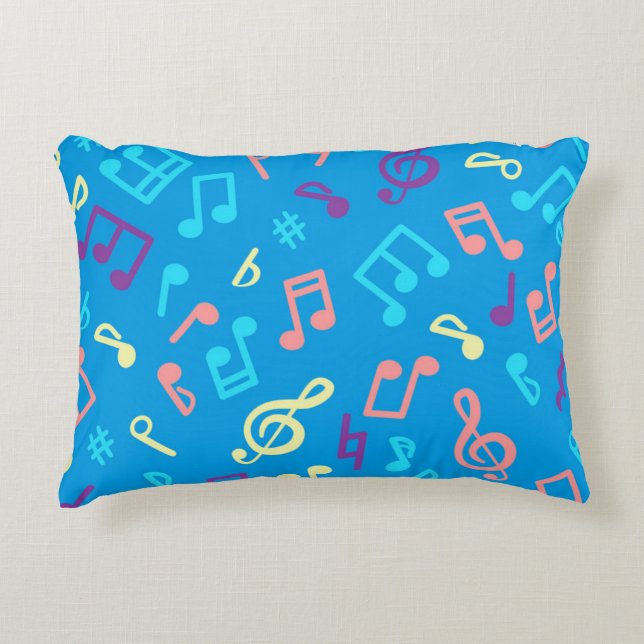 Almofada Decorativa Padrão de notas de música (Frente)