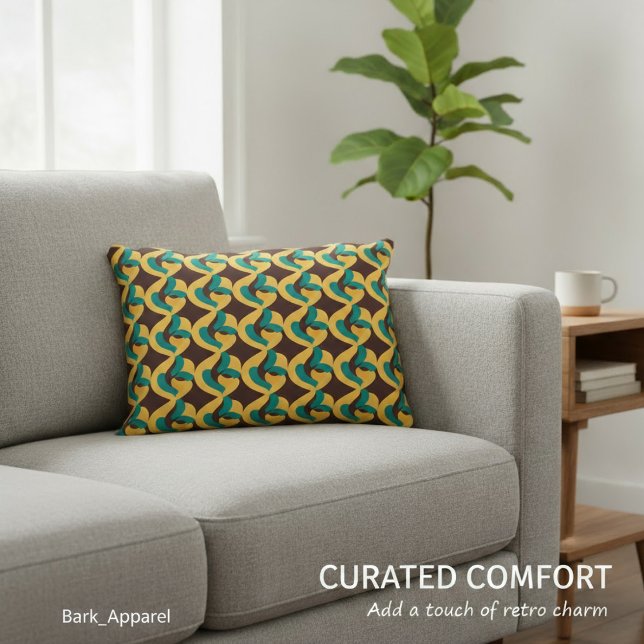 Almofada Decorativa Padrão de Ondas do Retro Futurismo (Criador carregado)