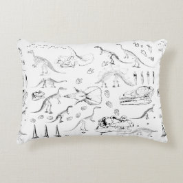 Almofada Decorativa Padrão de Ossos Fósseis do Dinossauro