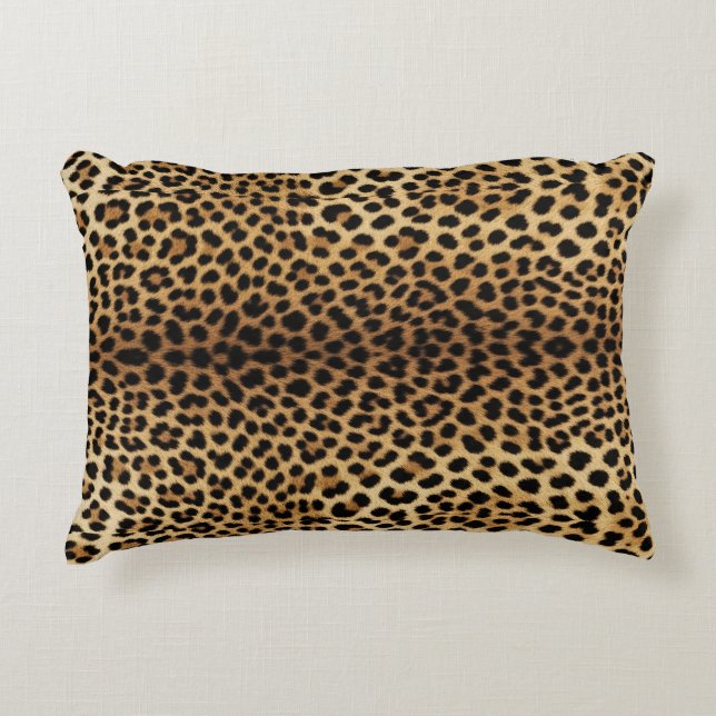 Almofada Decorativa Padrão de Pele de Leopardo (Frente)