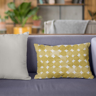Almofada Decorativa Padrão de pontos amarelo de cor d'água de tendênci