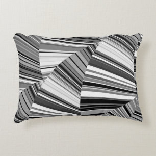 Almofada Decorativa Padrão de Prata Branca Na moda preto moderno