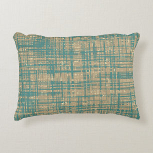 Almofada Decorativa Padrão de Stripe do Creme do Beige Castanho Verde