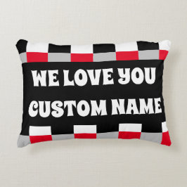 Almofada Decorativa Padrão de tabuleiro de xadrez editável