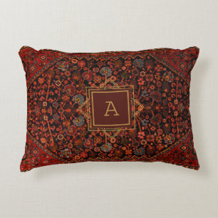 Almofada Decorativa Padrão de Tapete Vintage Monogramado de Decoração