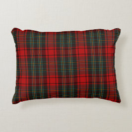 Almofada Decorativa Padrão de Tartan de Natal Vermelho e Verde